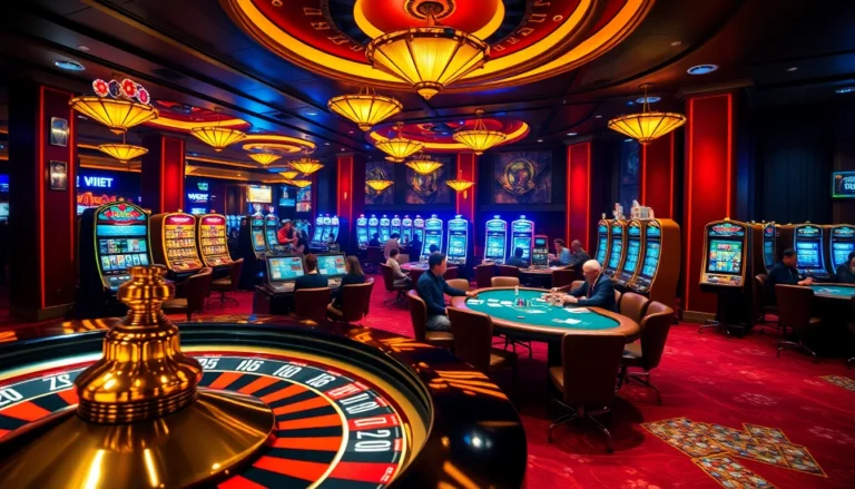 Experience the excitement of a bustling casino floor with players engaging at tables and the allure of https://new88bet.us/.
