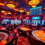 Experience the thrill of winning at w9bet a2 with vibrant casino games, bustling atmosphere, and excited players.